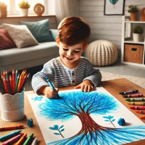 子どもの心理 なぜ夢中になる?おうちでできる子どもの造形活動 お絵描き 子どもが描く木