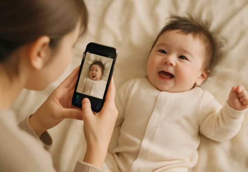 赤ちゃんをスマホでかわいく撮る