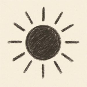 黒や灰色、茶色など暗めの色で太陽を塗る子どもの心理