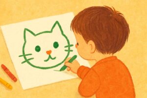 同じ絵を繰り返し書く子ども
