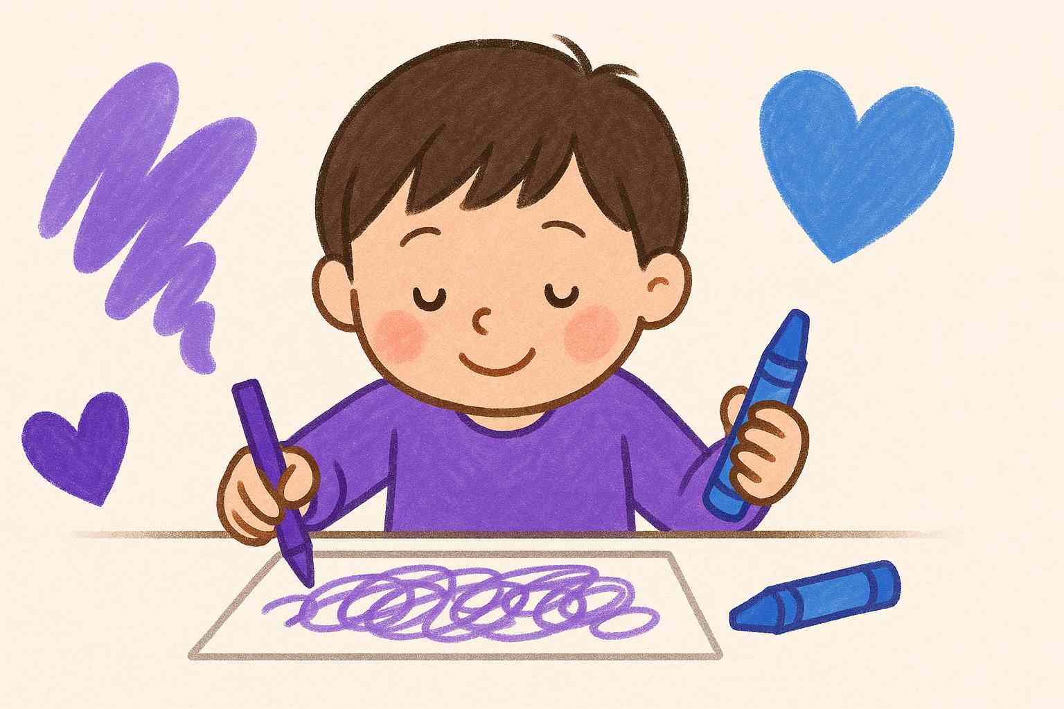 紫や青が好きな子供