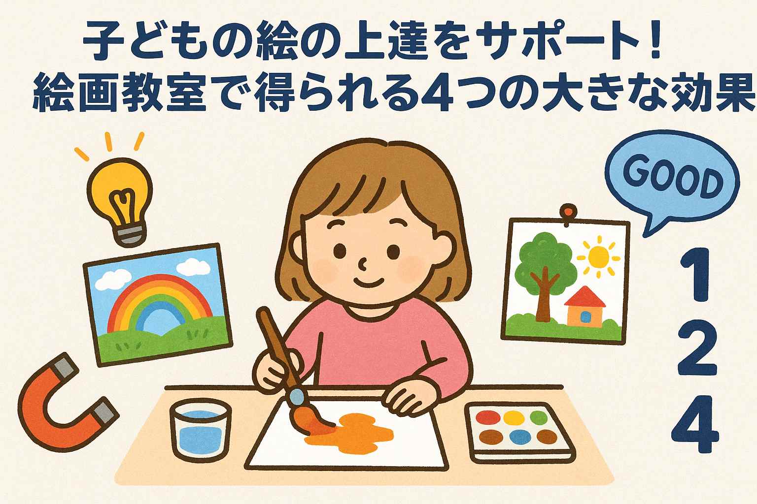 子どもの絵の上達をサポート！絵画教室で得られる4つの大きな効果