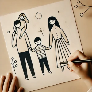 子どもが描いた家族の絵