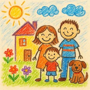 子どもの絵 家族みんな
