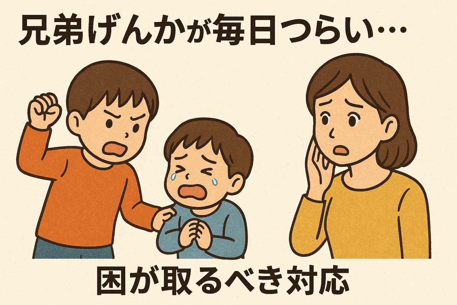 兄弟げんかが毎日つらい…叩く/泣くの背景と親が取るべき対応