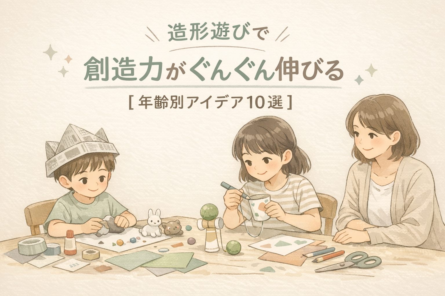 【年齢別アイデア付き】造形遊びで子どもの創造力がぐんぐん伸びる！家庭でできる工作10選