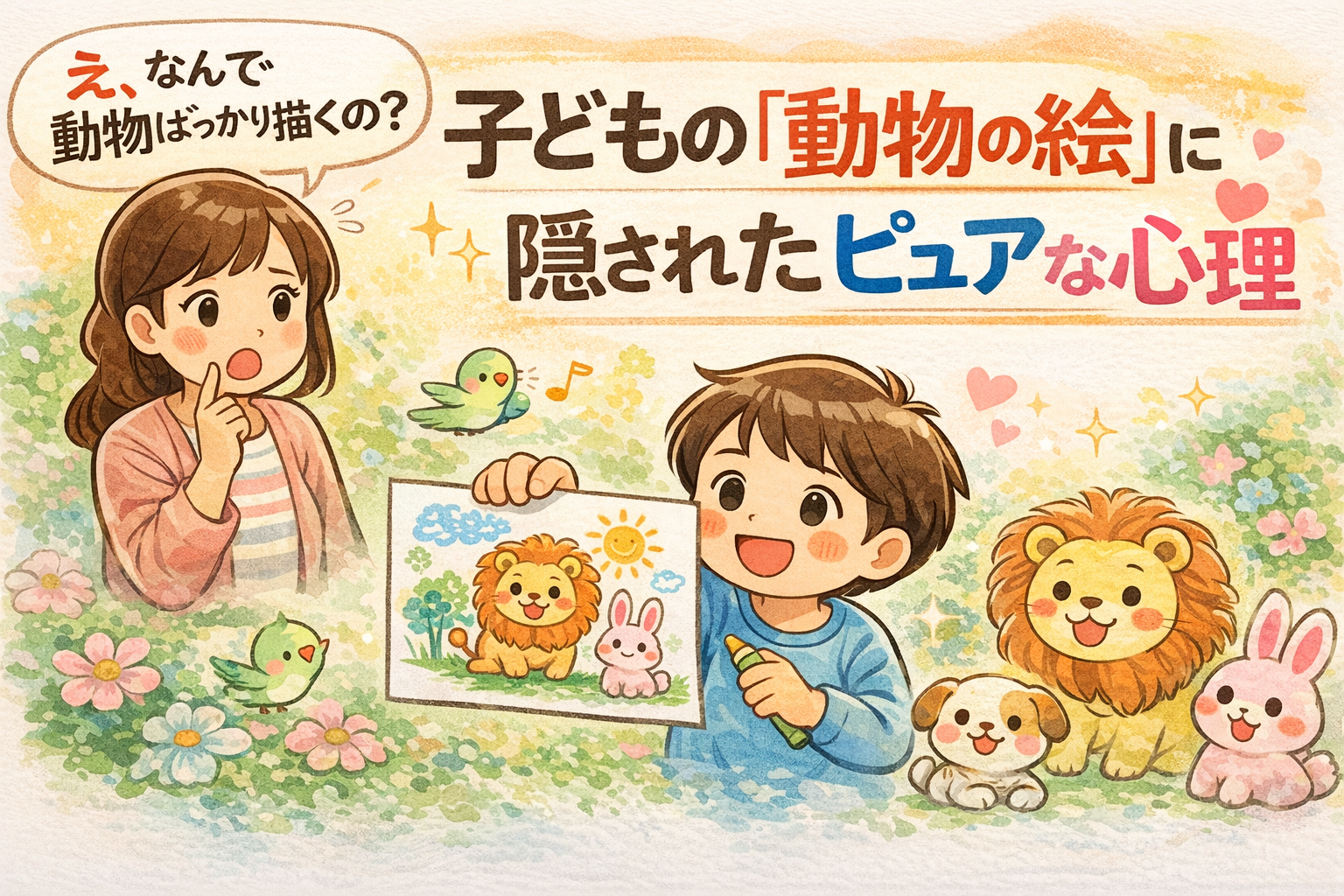 子どもの描いた動物の絵