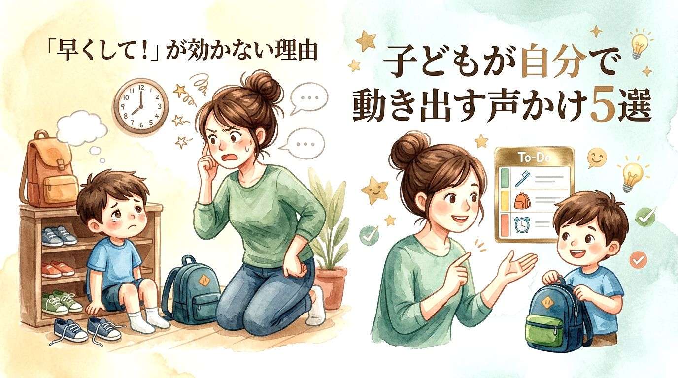 「早くして！」が効かない理由と、子どもが自分で動き出す声かけ5選