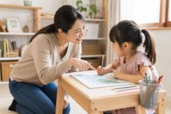 子どもの絵声かけ