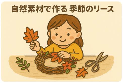 自然素材で作る季節のリース