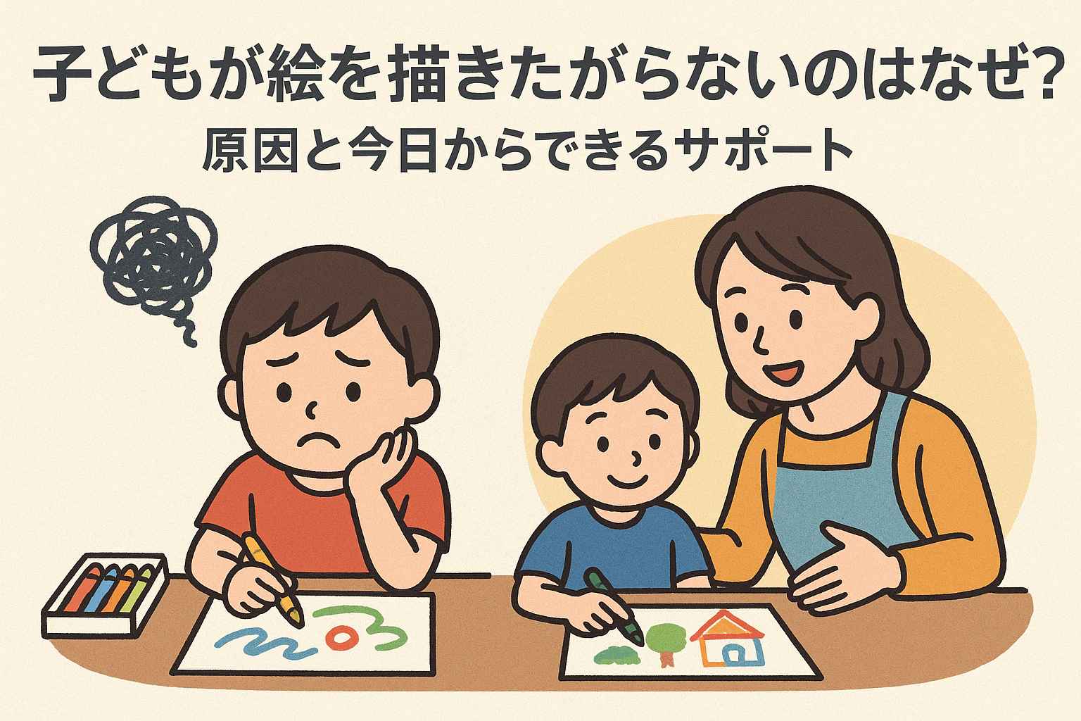 子どもが絵を描きたがらないのはなぜ？原因と今日からできるサポート