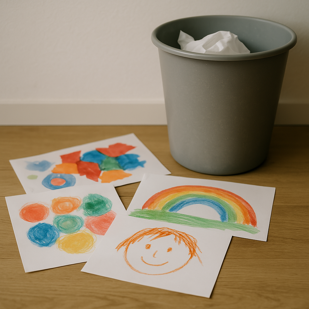 子ども　作品　捨てる