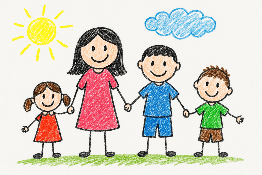 子どもが描いた家族の絵