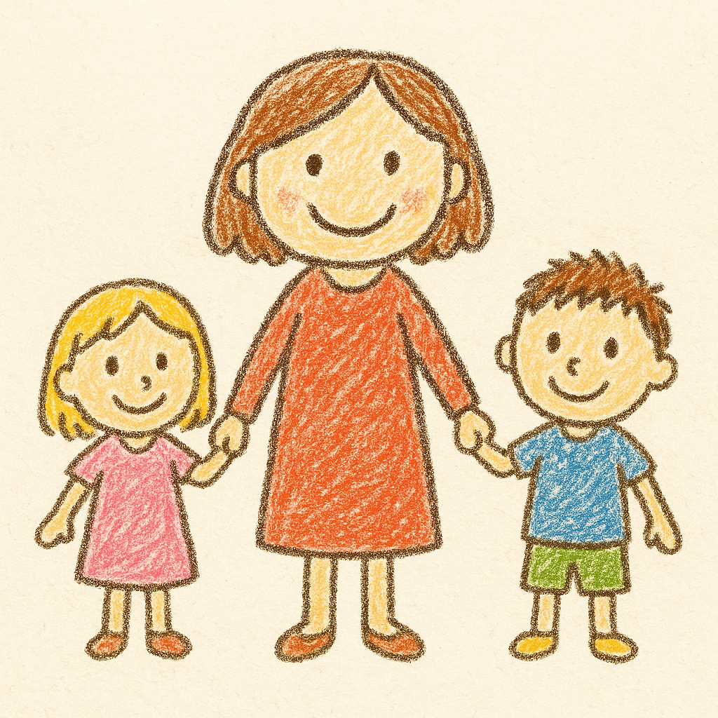 子どもが描いた家族の絵 お父さんがいない