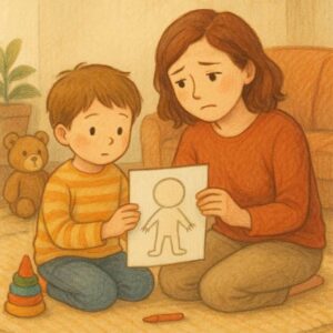 子どもの絵 顔がない