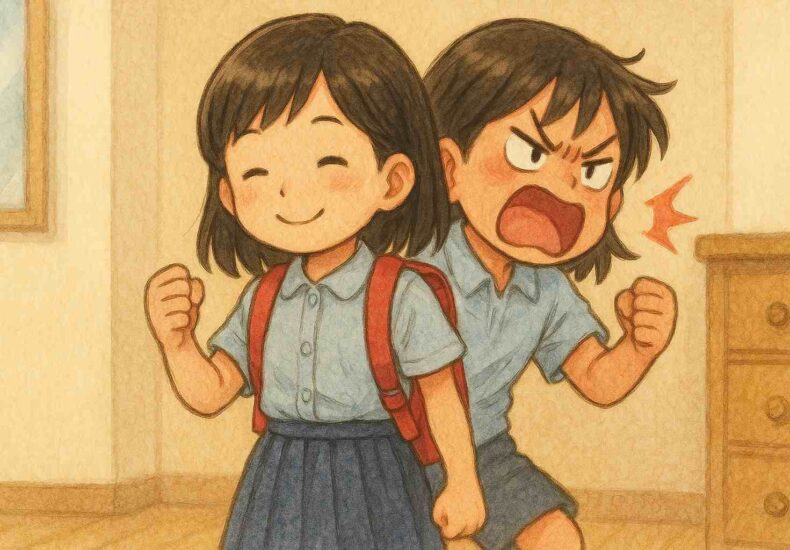 学校で頑張っていたいい子
