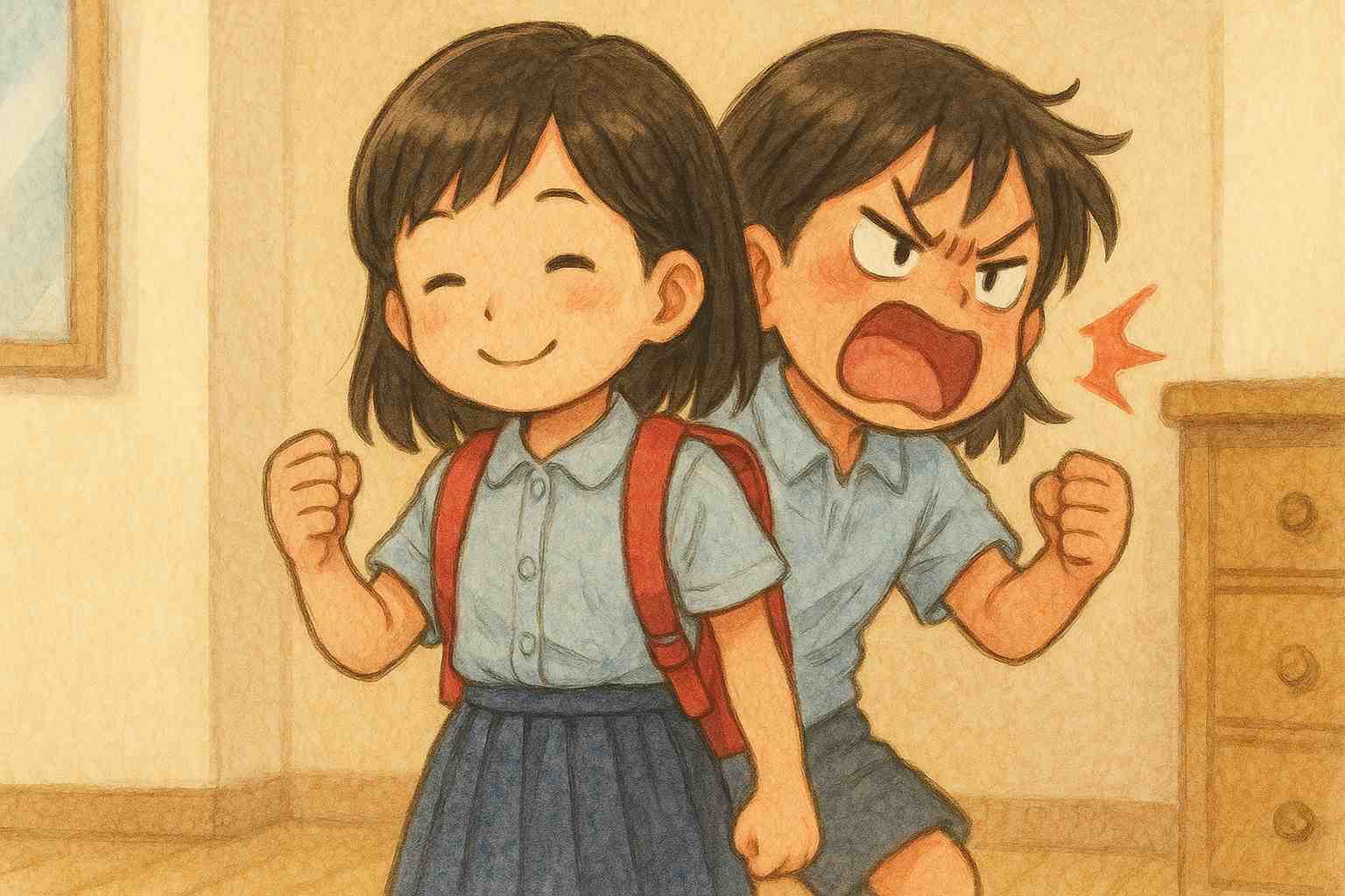 学校で頑張っていたいい子