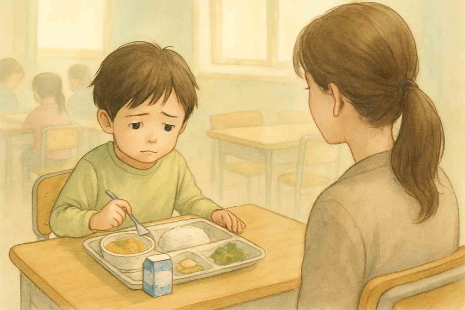 給食が食べられない子
