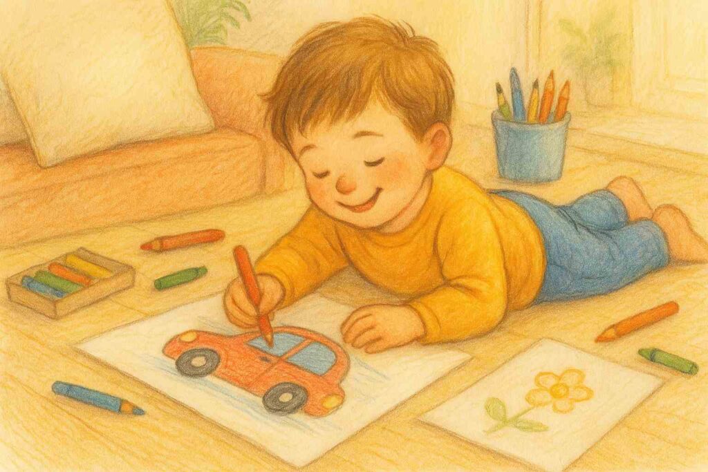 車ばっかり書く子ども