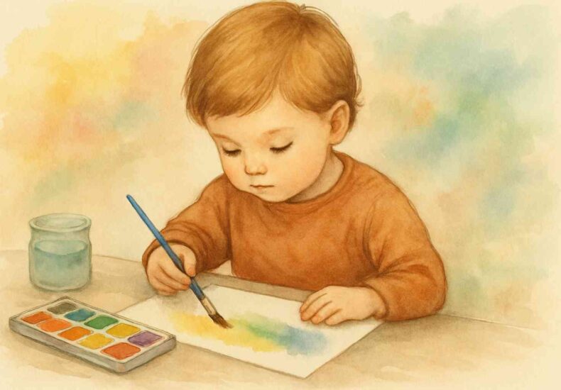 紙の絵の具あそび 苦手