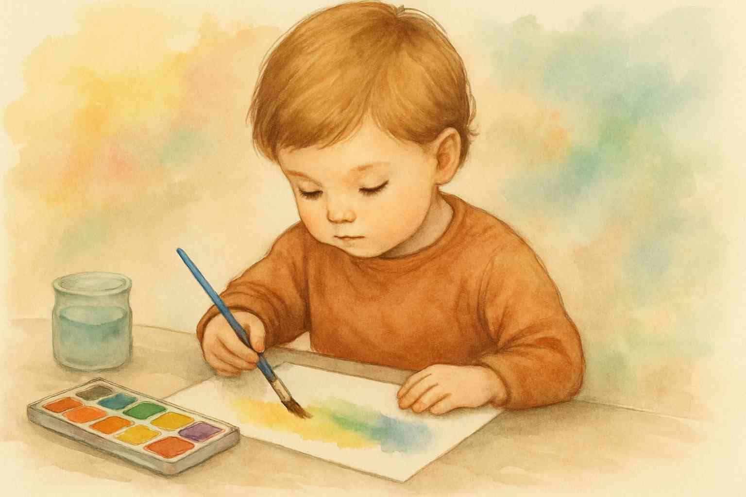 紙の絵の具あそび 苦手