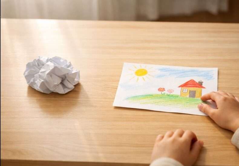 子どもの作品捨てる