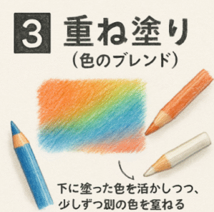 重ね塗り 色鉛筆