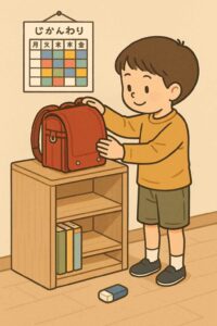 時間割もランドセル置き場も覚えたよ
