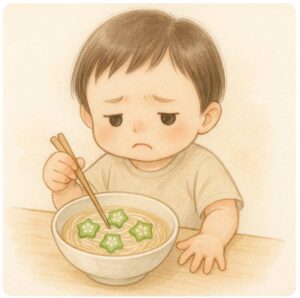 そうめん汁に入ったオクラが嫌い