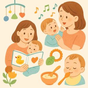 絵本や音楽など、五感への刺激を大事に