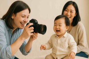 赤ちゃんの記念撮影