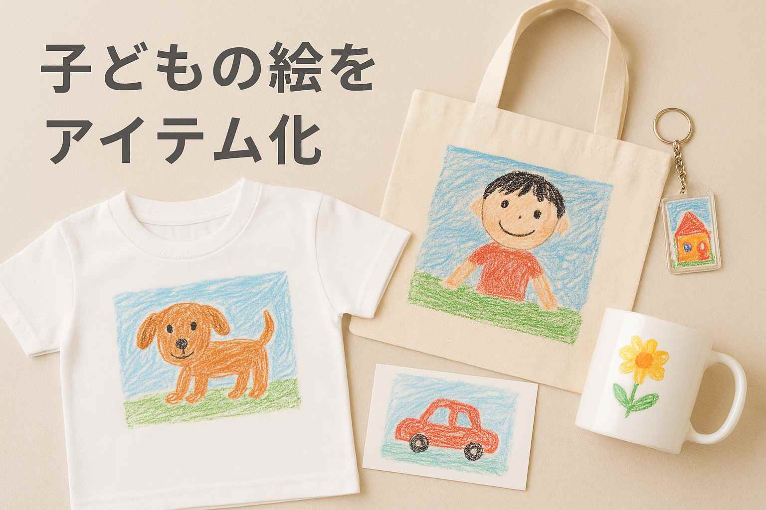 子どもの絵をグッズ化｜人気アイデアTOP10と作り方ガイド