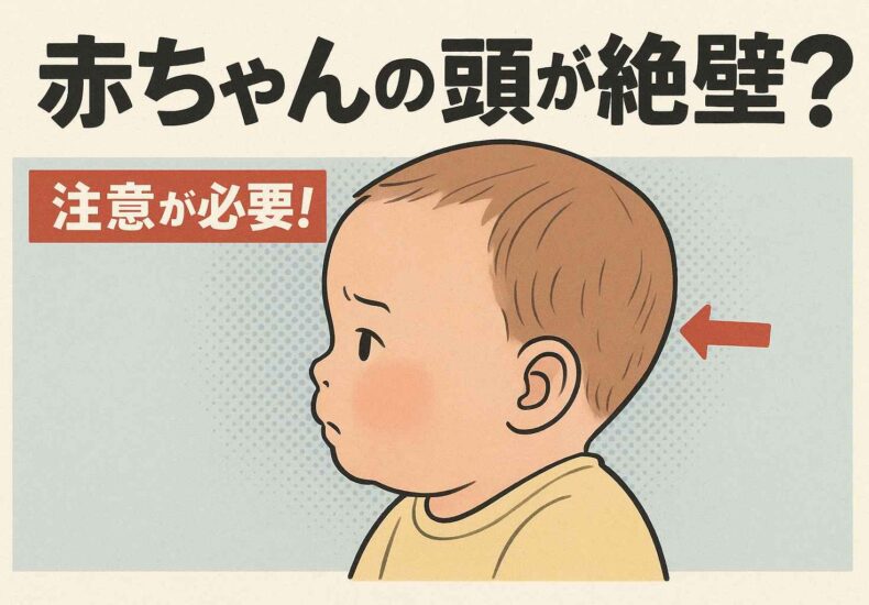 赤ちゃんの頭が絶壁