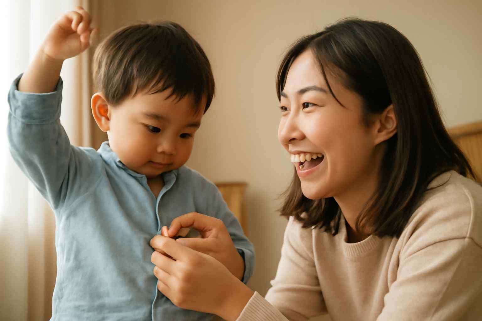 自分でやりたい子ども