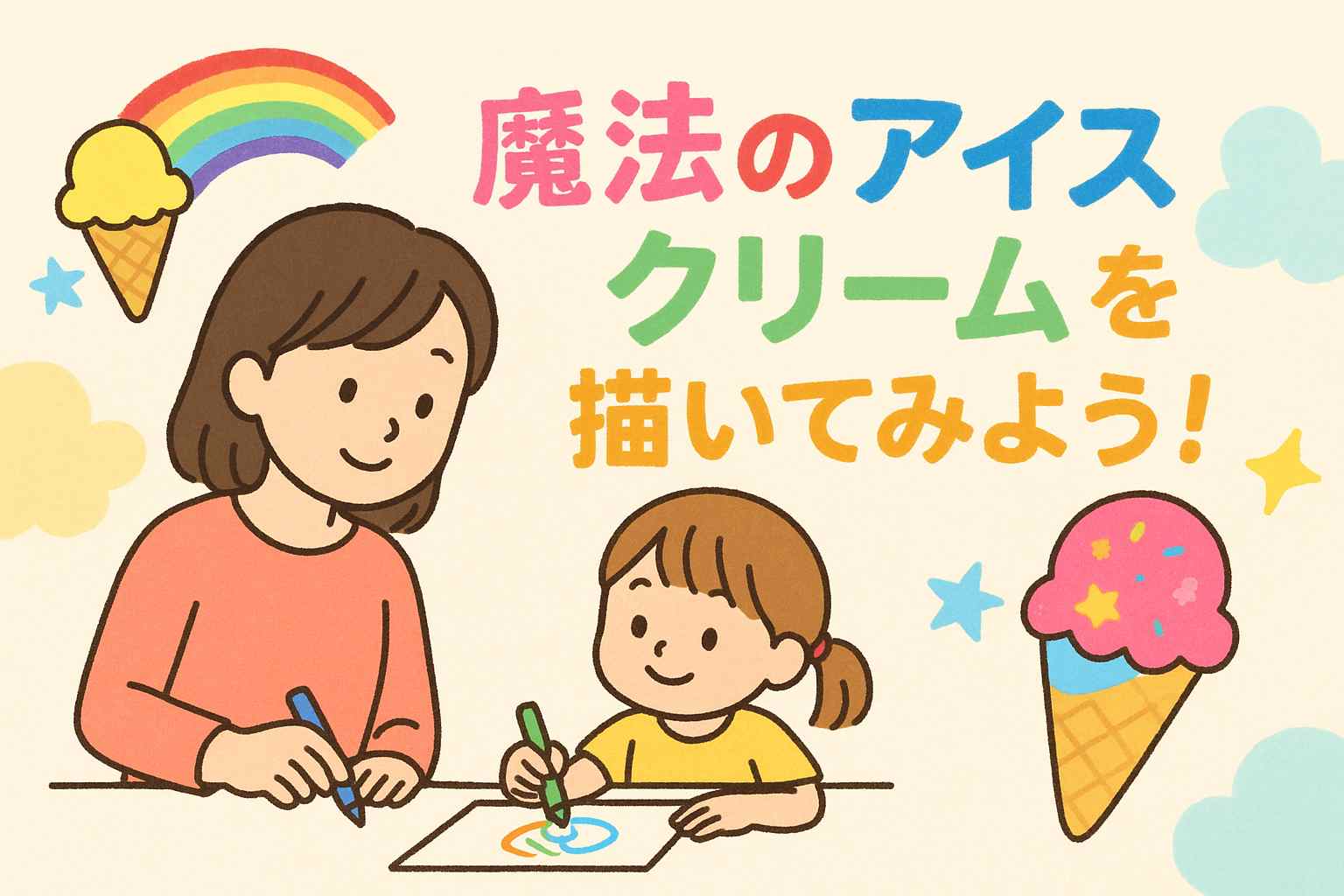 魔法のアイスクリームを描いてみよう