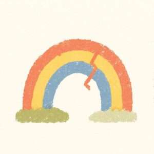 崩れた虹の絵