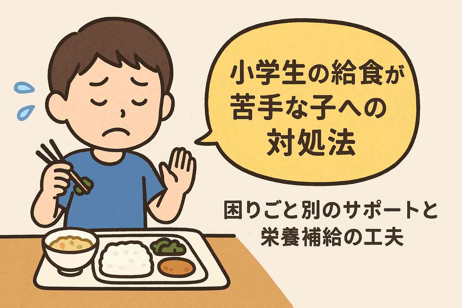 小学生の給食が苦手な子への対処法