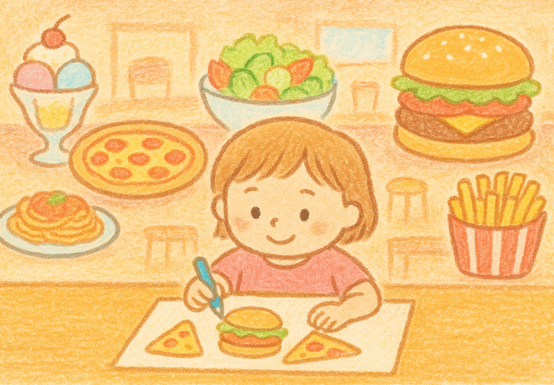 子どもの絵　食べ物