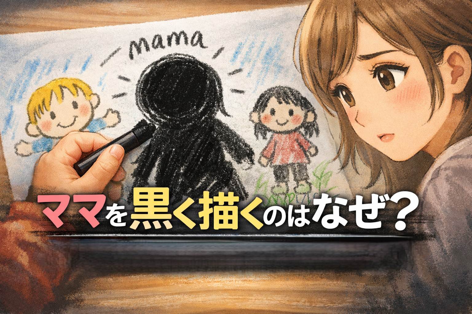 【心理解説】ママを黒く塗る理由は？嫌い？不安？よくある3つの背景とチェックリスト