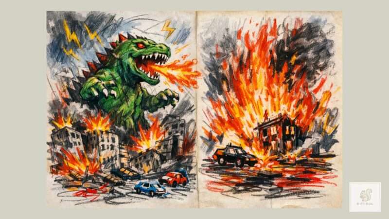 思春期の子どもの絵に現れるエネルギー|「火」や「怪獣」の意味とは?