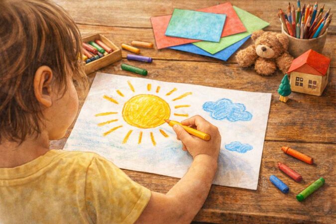 太陽の絵を描くことも