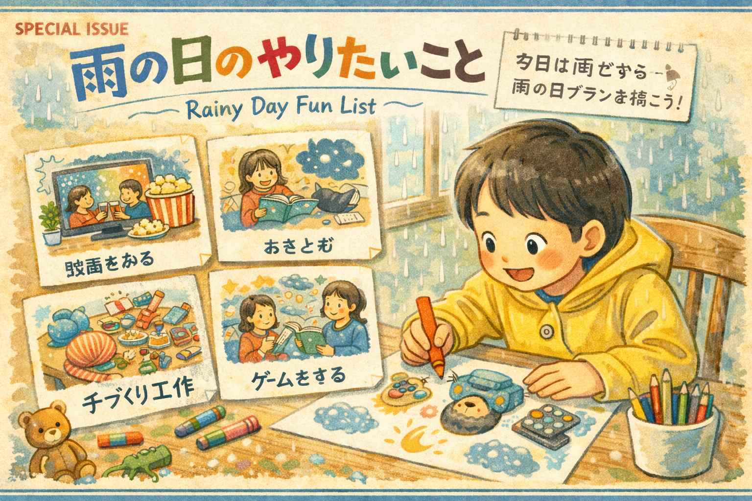 雨の日にやりたいことを描こう