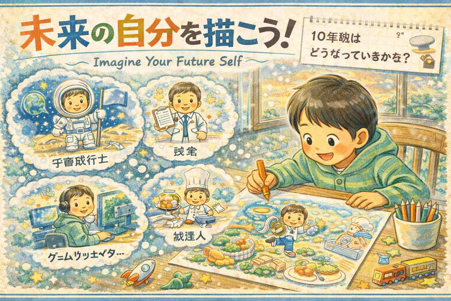 未来の自分を描こうお絵描きワーク