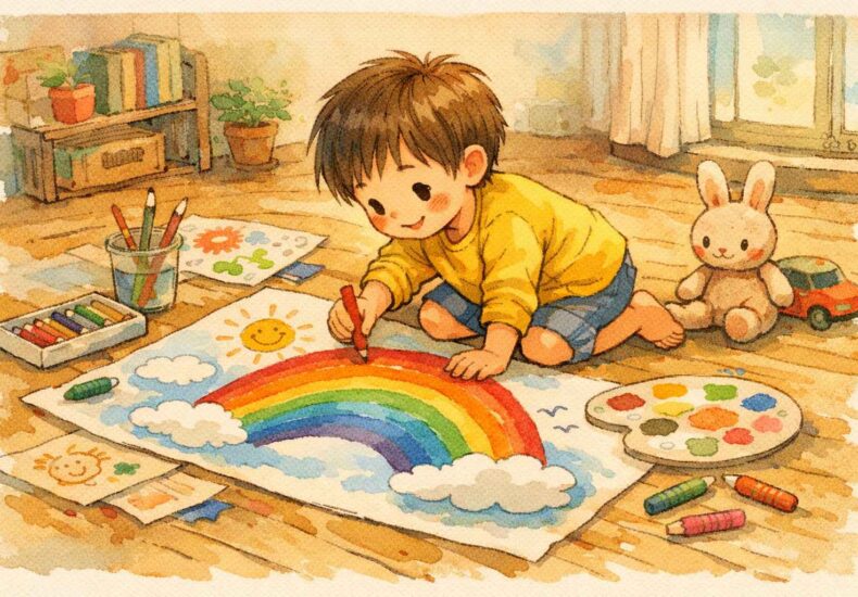 子どもが描く虹の絵に隠された心理