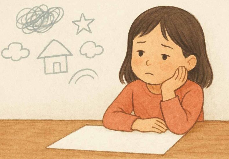 白い絵（書き込みが少ない絵）から読み取れる子どもの心の整理