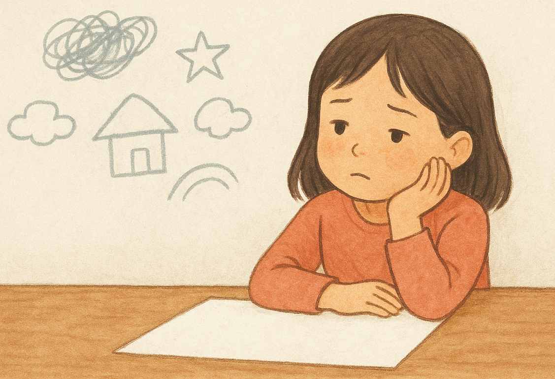 白い絵（書き込みが少ない絵）から読み取れる子どもの心の整理
