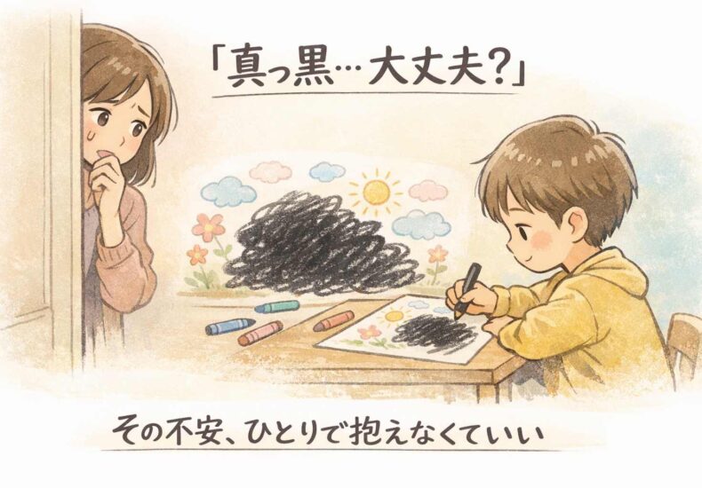 子どもの絵が真っ黒の時