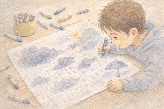 子どもが雨の絵を描くとき