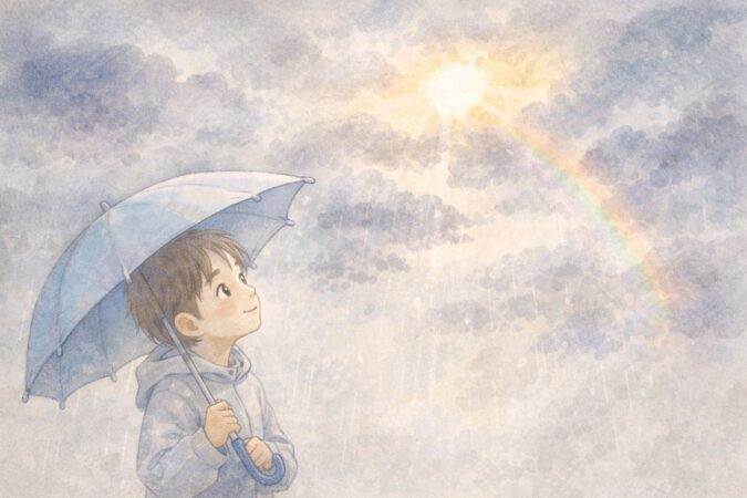 雨の日の子ども