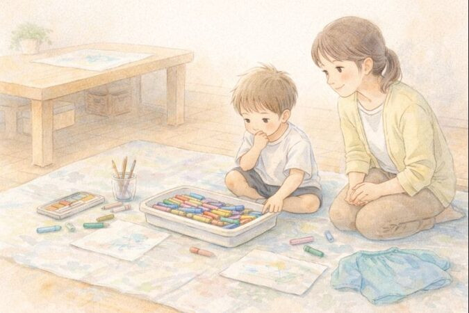 汚れてもいいお絵描き環境